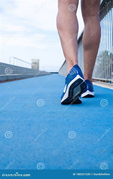 Athlete Legs Walking Away Of The Camera Stock Photo Image Of Shoe