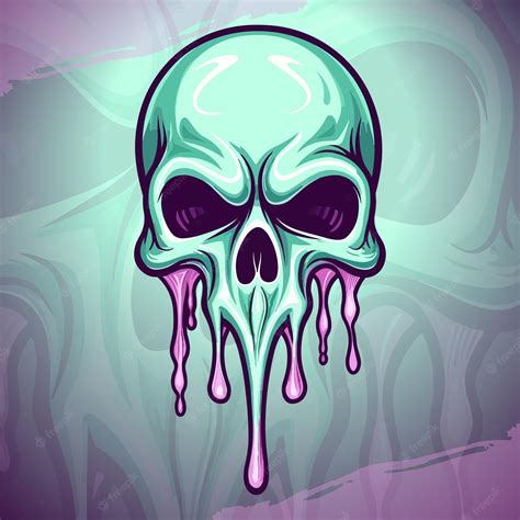 Premium Vector Slime Skull Unique Mascot Logo Design Vector For