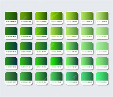 Premium Vector Green Color Palette With Hex