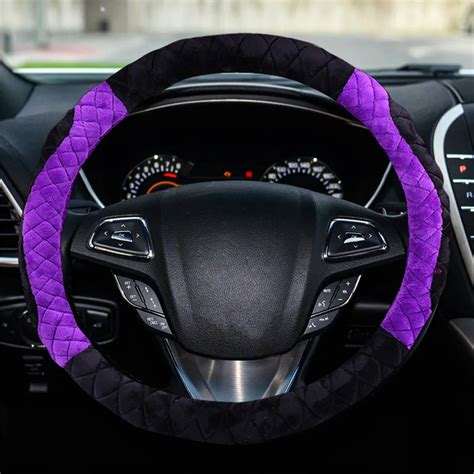 New 38cm Universal Winter Warm Plush Anti Slip Car Steering Wheel Cover