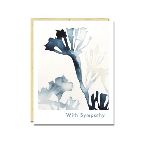 Sympathy Card Flower Sympathy Card With Botanical Watercolor Etsy