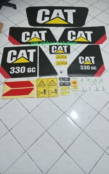 Stiker Cat 330gc Sticker Alat Berat Excavator Caterpillar Lazada