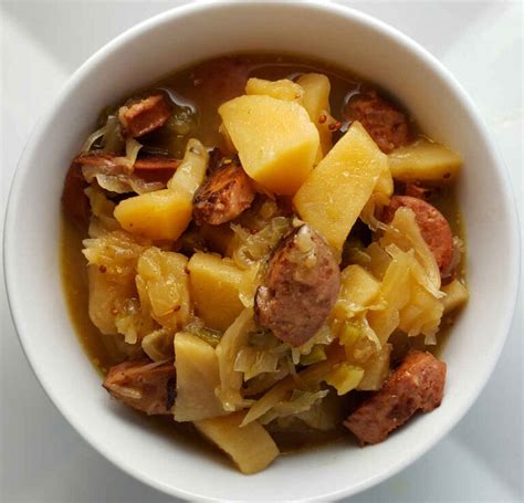 Slow Cooker Kielbasa Sauerkraut And Potato Soup Lifes A Tomato