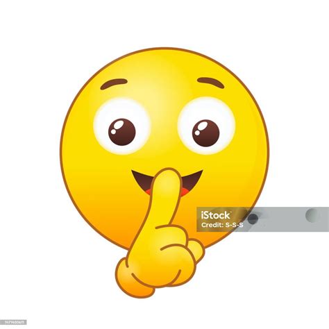 Emoticon Silence Quiet Emoji Shh Gesture Shush Silent Smiley Cartoon Shushing Face Finger Shut