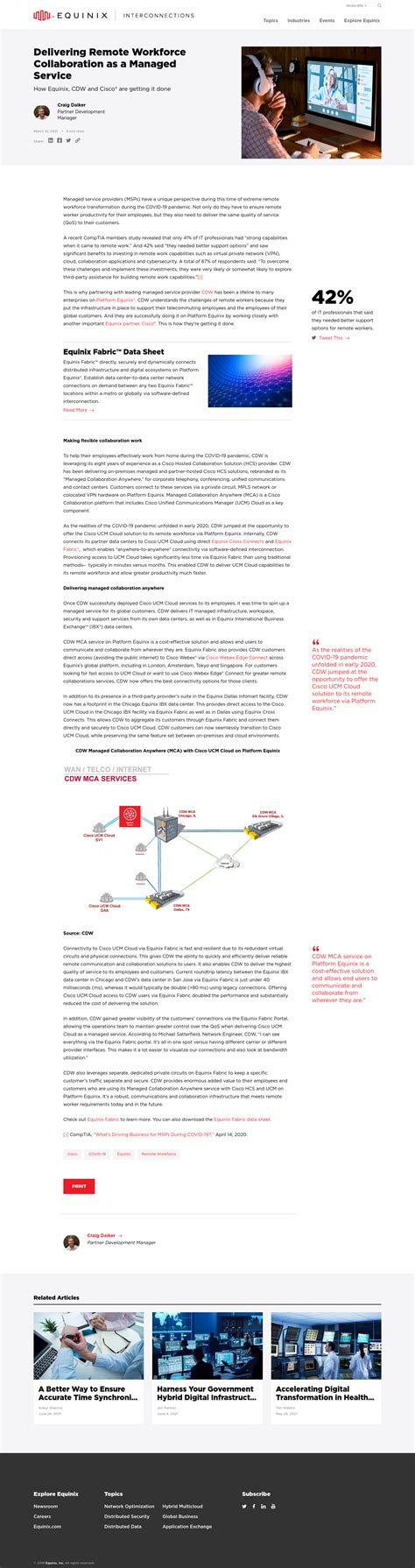 Delivering Remote Workforce Collaboration As A Managed Service Equinix