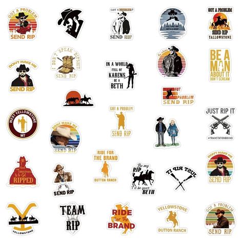 Tv Yellowstone Sticker Set Of 50 Stickers Etsy