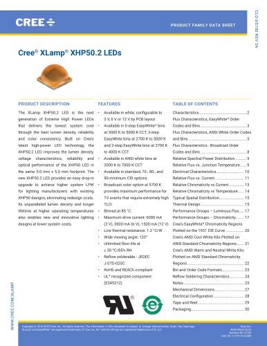 Cree Xlamp Xhp Leds Cree Pdf Catalogs Technical