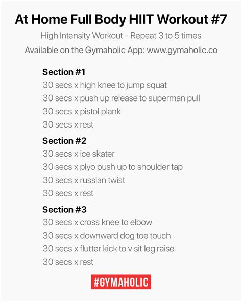 At Home Full Body HIIT Workout #12 - Gymaholic Fitness App