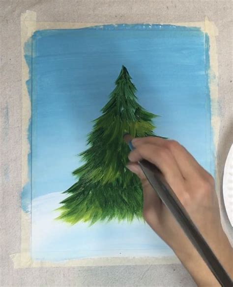 How To Paint A Christmas Tree Christmas Tree Painting Tree Painting