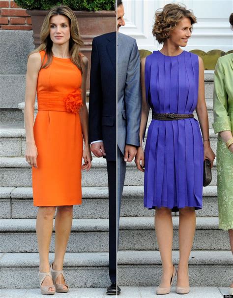 Princess Letizia of Spain (left) & Asma Al-Assad (right) Royal Fashion, Timeless Fashion, Blue ...