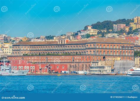 Royal Palace Of Naples Viewed From The Sea Italy Stock Image Image