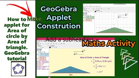 Animation By Geogebra Maths Activity For Area Of Circle By Area Of