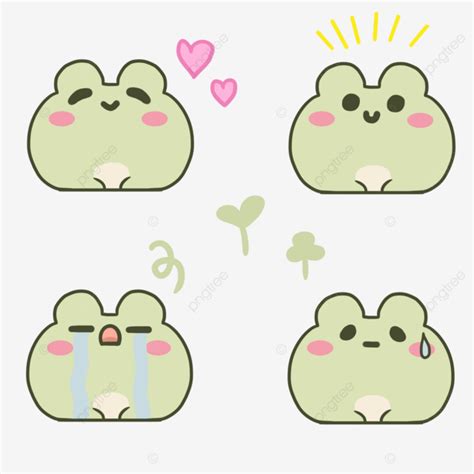 Cute Frog Stickers Various Expressions Frog Clipart Cute Clipart