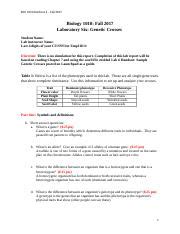 Bio 1010 Lab6 Docx Biol 1010 Sections S Fall 2017 Biology 1010 Fall