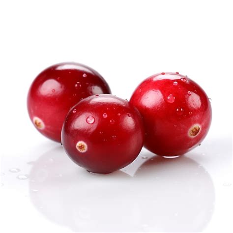 premium ai image fresh red cranberry pair isolated  white background