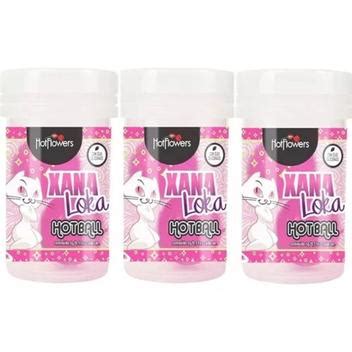 Kit 3 potes Hot Ball Xana Loka Esquenta Esfria e Vibra Hot Flowers hotflowers Cosméticos
