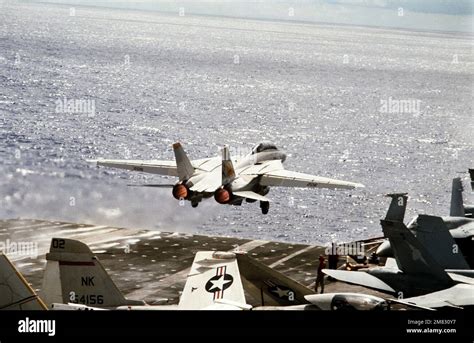 An F A A Tomcat Aircraft From Fighter Squadron Takes Off From The