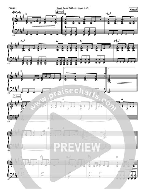 Good Good Father Sheet Music Pdf Chris Tomlin Praisecharts