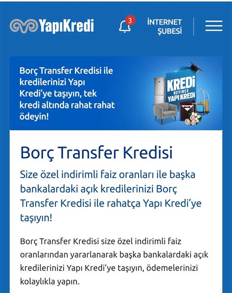 Yap Kredi Tl Bor Transfer Kredisi Kampanyas Birle Tirme