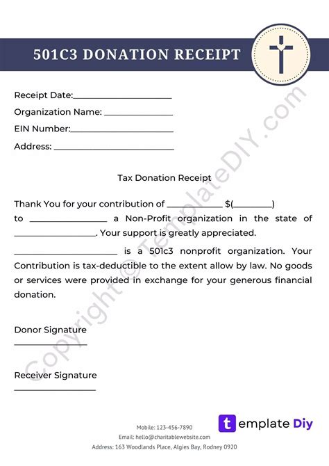 A 501c3 Donation Receipt Template Is Mostly Used By A Non Profit