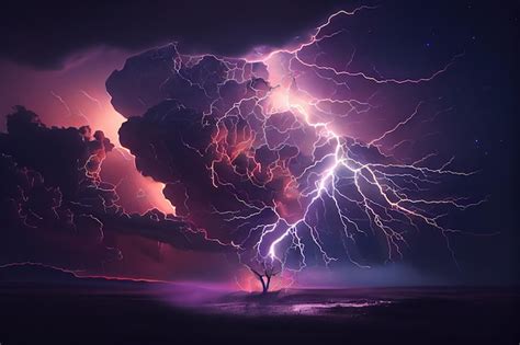 Premium Ai Image Dramatic Thunderstorm With Lightning Illuminating