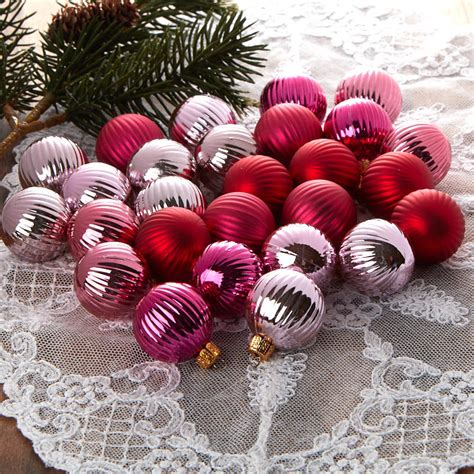 Miniature Pink Christmas Ball Ornaments Christmas Ornaments