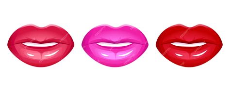 Premium Vector Realistic Lips Vector Icon Set Isolated On White