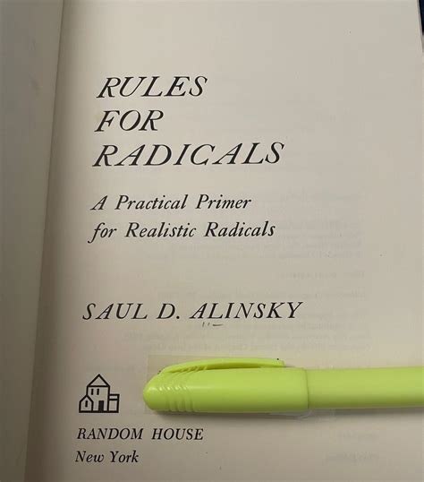 Rules for Radicals: A Practical Primer for Realistic Radicals by Alinsky, Saul David: Good ...