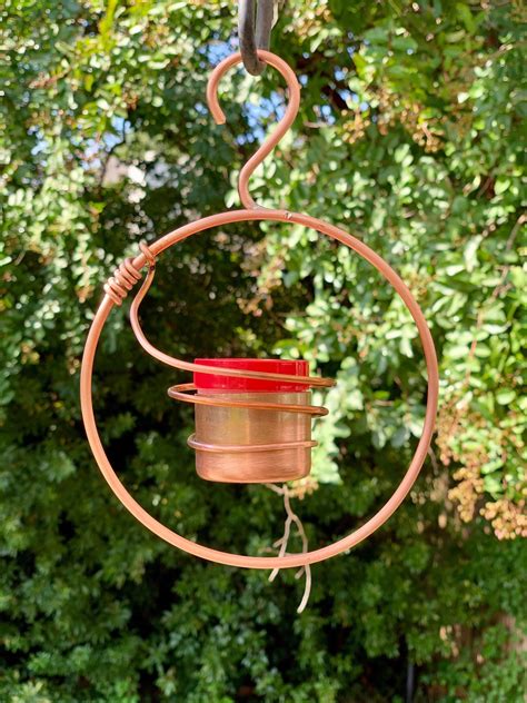 Copper Hummingbird Feeder Vi Cinder House Creations