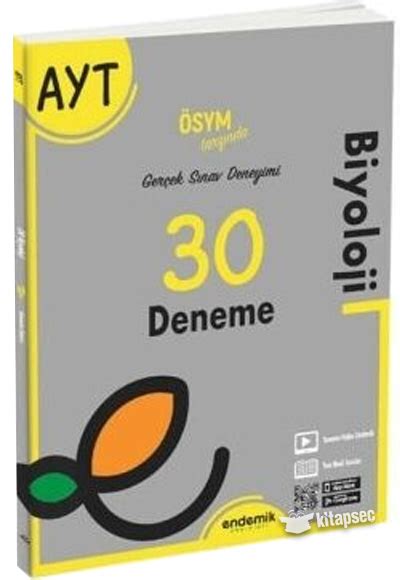 AYT Biyoloji 30 Deneme Endemik Yayınları 9786257430364