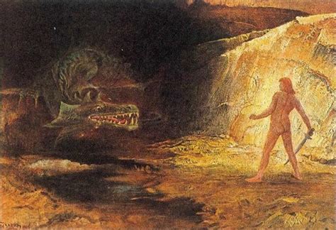 Sigurd and Fafnir, c.1906 - Hermann Hendrich - WikiArt.org