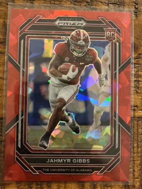 Panini Prizm Draft Picks Jahmyr Gibbs Rc Red Cracked Ice