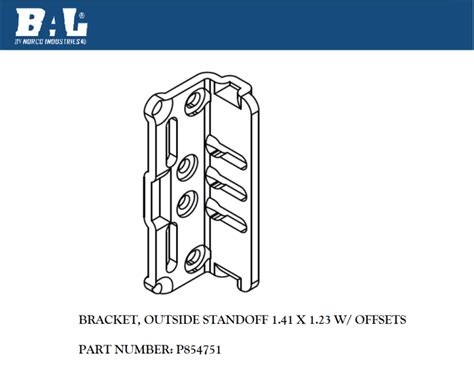 P854751 BRACKET OUTSIDE STANDOFF BAL RV Products