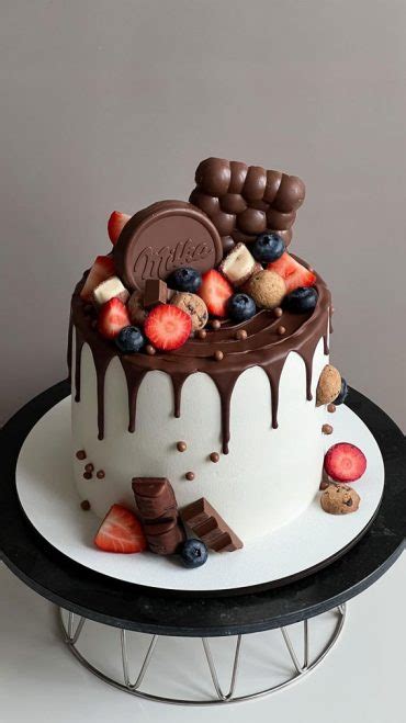 Birthday Cake Inspirations For Every Age Chocolate Drip White Cake