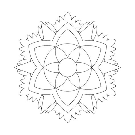 Premium Vector Flowers Mandala Coloring Pattern Design