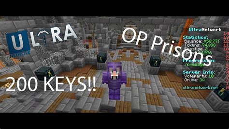 Opening 200 Keys In Op Prisons Minecraft Ultranetwork Op Prisons Youtube