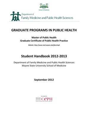 Fillable Online Med Wayne Graduate Certificate Of Public Health