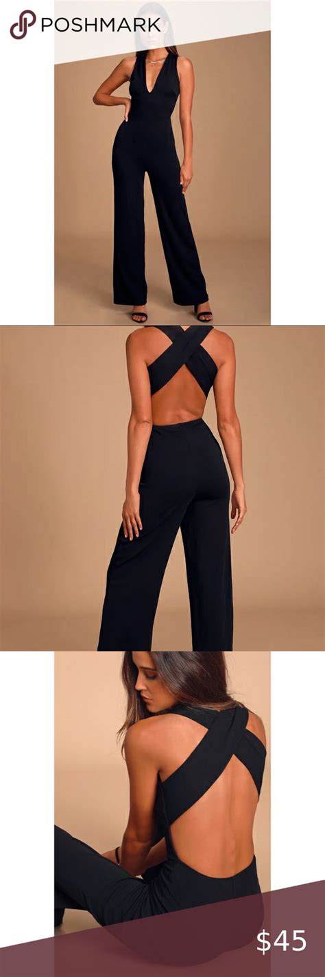 Lulu’s Thinking Out Loud Black Backless Jumpsuit