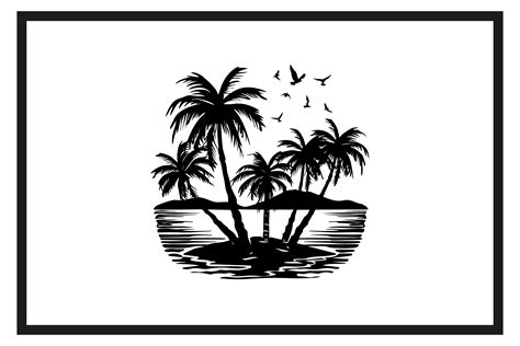 Beach Palm Trees Sunset Silhouette Graphic By N Pattern · Creative Fabrica