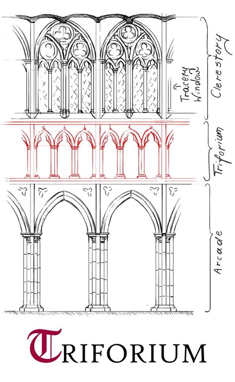 TRIFORIUM glossary of gothic architecture | Gothic architecture drawing, Architecture drawing ...