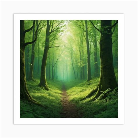 Green Forest Path Art Print By Tarik Chouika Fy