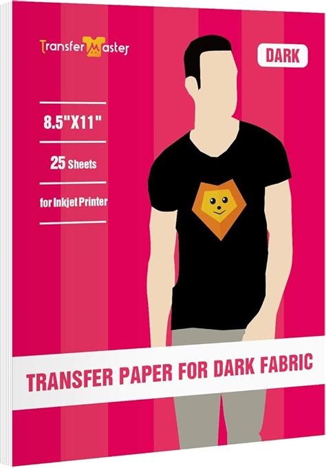 Heat Transfer Paper for Dark Fabric, 8.5 x 11 Inches, Printable T-Shirt ...