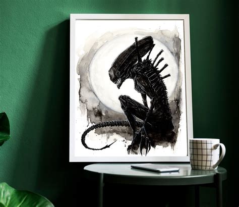 Xenomorph Art Print, Alien Drawing, Science Fiction, Dark Artwork ...