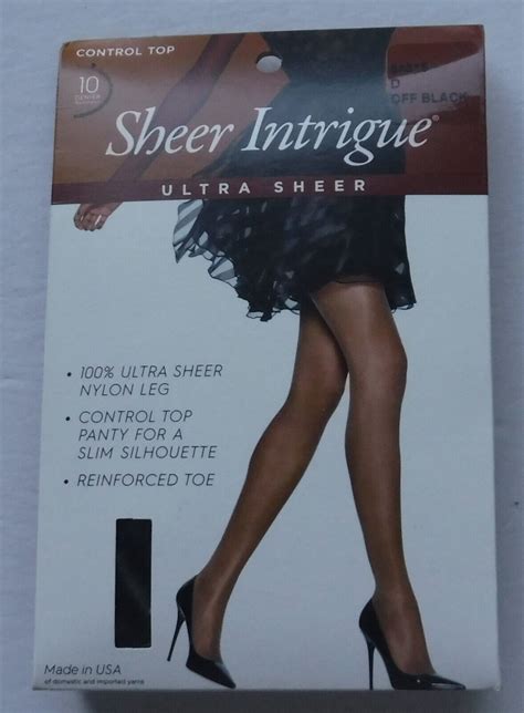 Sheer Intrigue Ultra Sheer Off Black Size D Denier Control Top