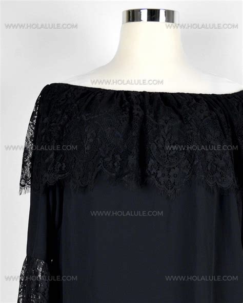 Blusa Negra A Los Hombros Encaje Michel Studio Env Os Gratis Hola Lule