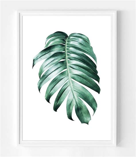 Monstera Print Monstera Leaf Wall Art Green Tropical Leaf Botanical Art Monstera Plant