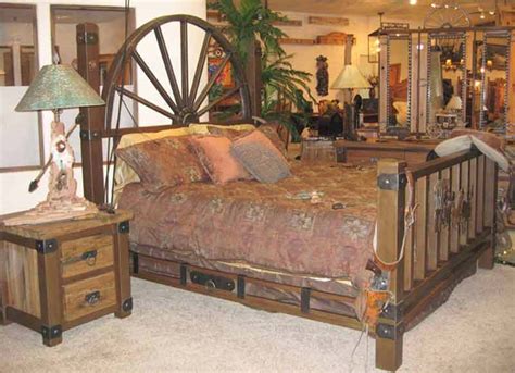 Western Iron Beds | Cowboy Bedroom Furniture | Wagon Wheel Bed