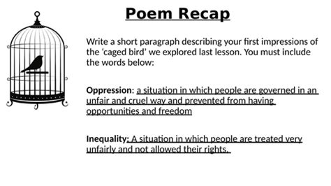 Caged Bird Poem Unit (7 lessons) | Teaching Resources