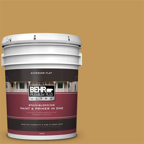 Behr Premium Plus Ultra 5 Gal Bxc 07 Palomino Tan Flat Exterior Paint