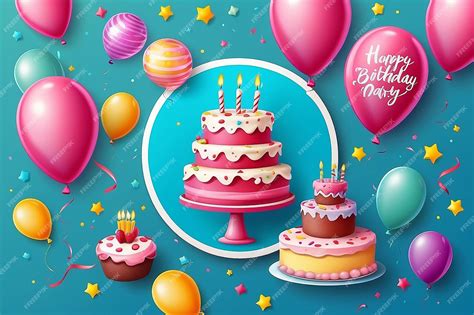 Premium Photo Happy Birthday Text Vector Template Design Birthday Greeting In Circle Space For